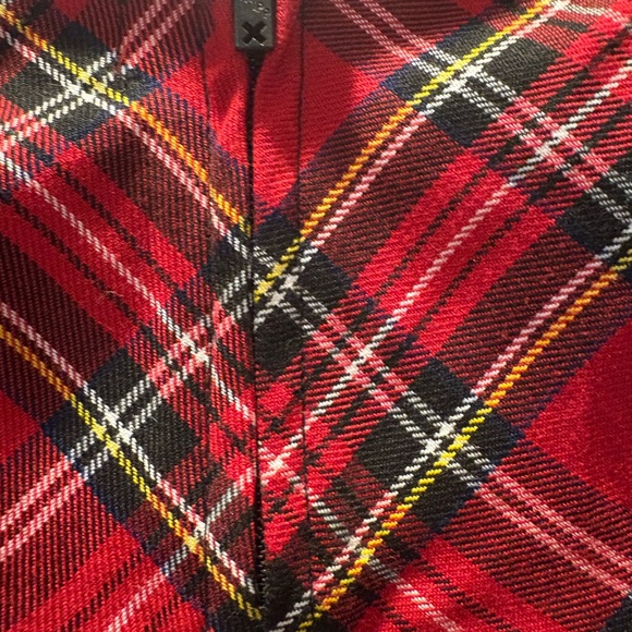 Tripp NYC Sz S Red Plaid Pleated Mini Skirt Y2K Punk Grunge Tartan Schoolgirl - Picture 11 of 12